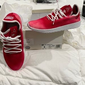 Adidas hu red and white 38 women’s / 6 kids new in box